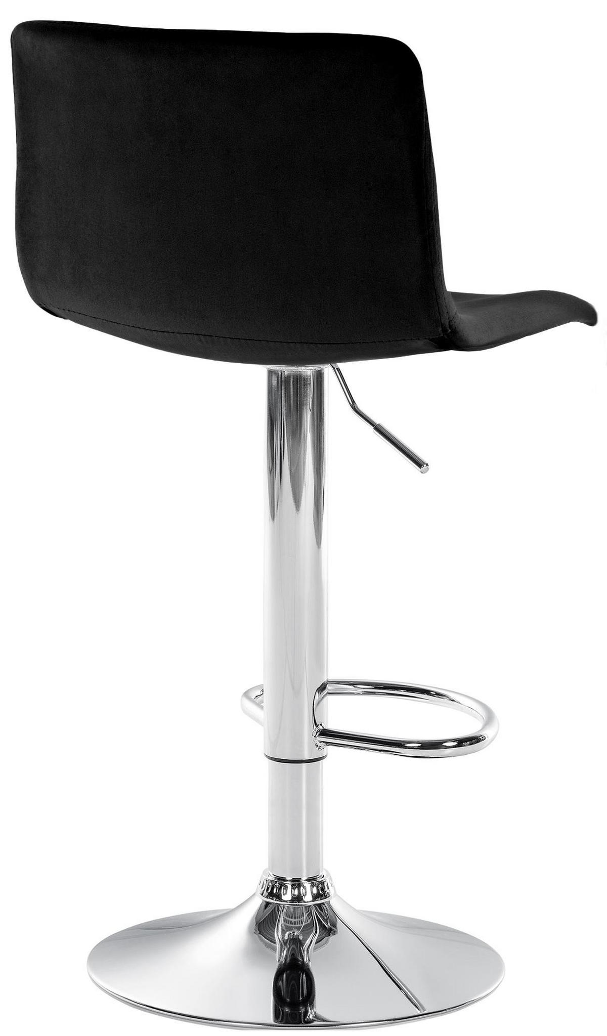 BARHOCKER Samt Schwarz - Schwarz, Textil (39/83/36cm) - CLP