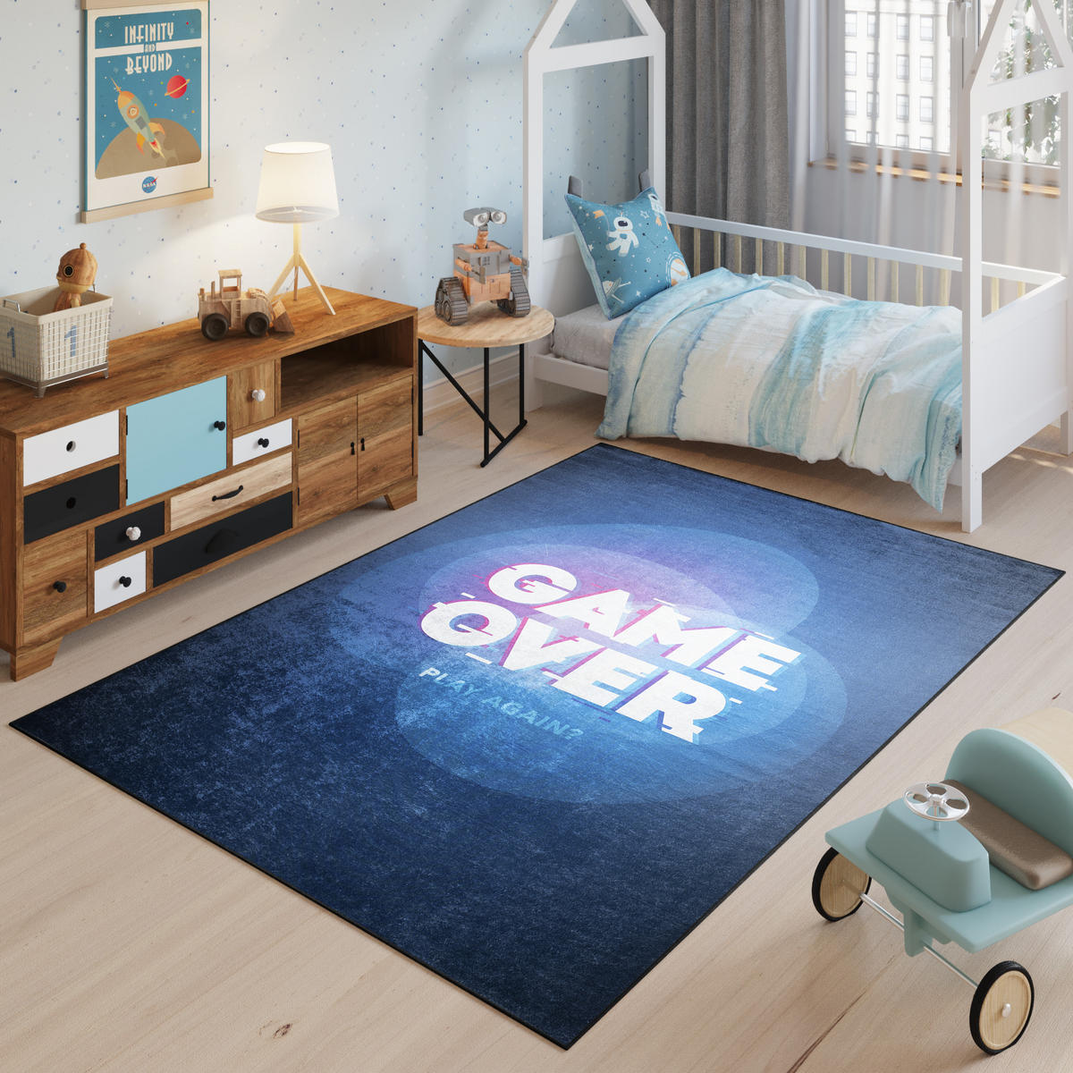 TEPPICH EMMA Blau 160/230 cm - Blau, Kunststoff (160/230cm) - Tapiso