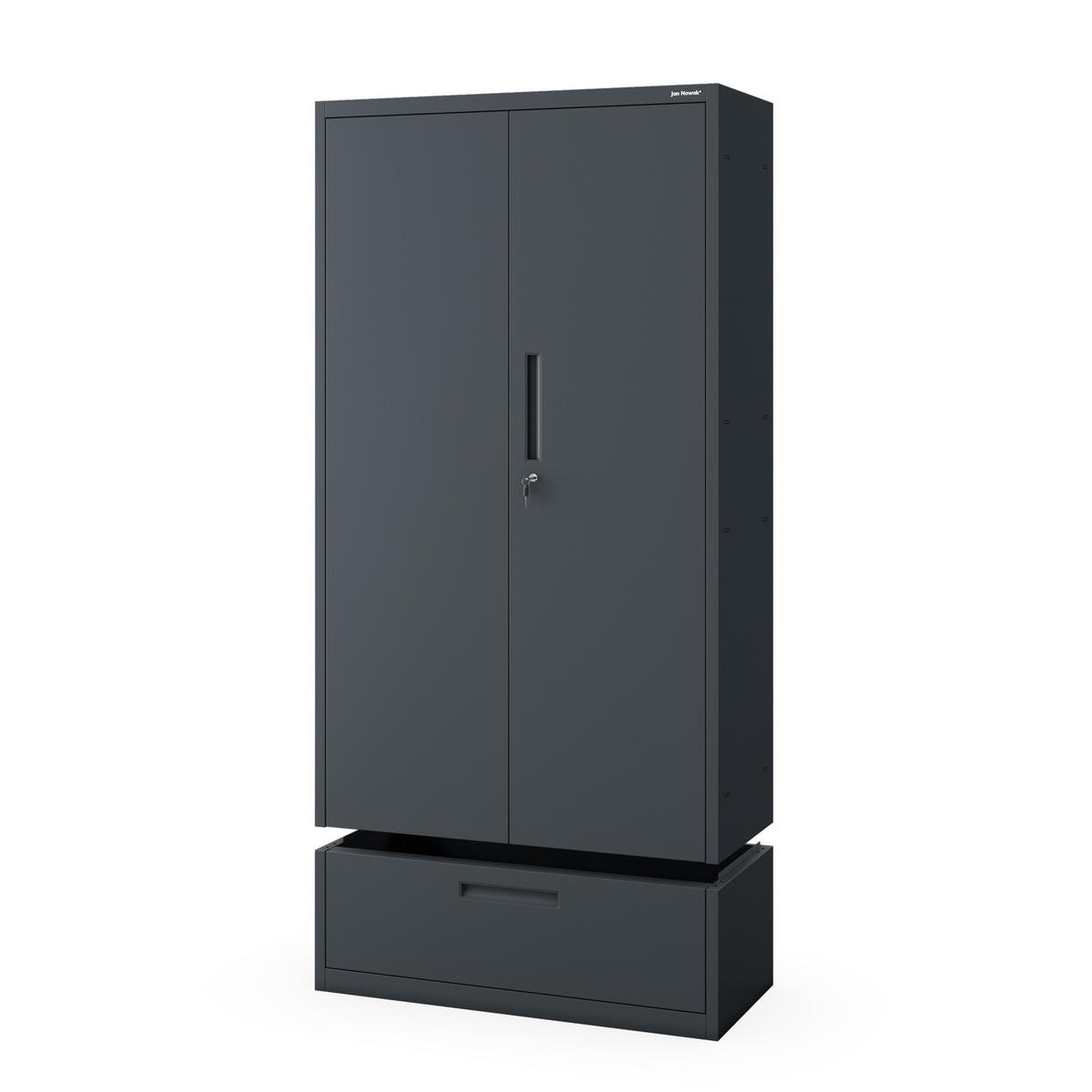 METALLSCHRANK Megan - Anthrazit, Metall (90/185/40cm)