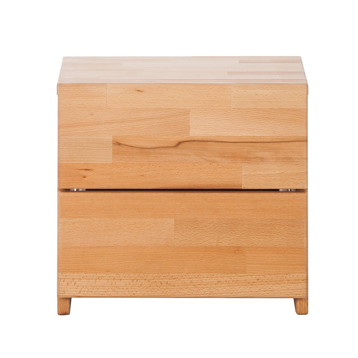NACHTKOMMODE - Kernbuche massiv - geölt - Naturfarben, Holz (40/37/33cm) - home24