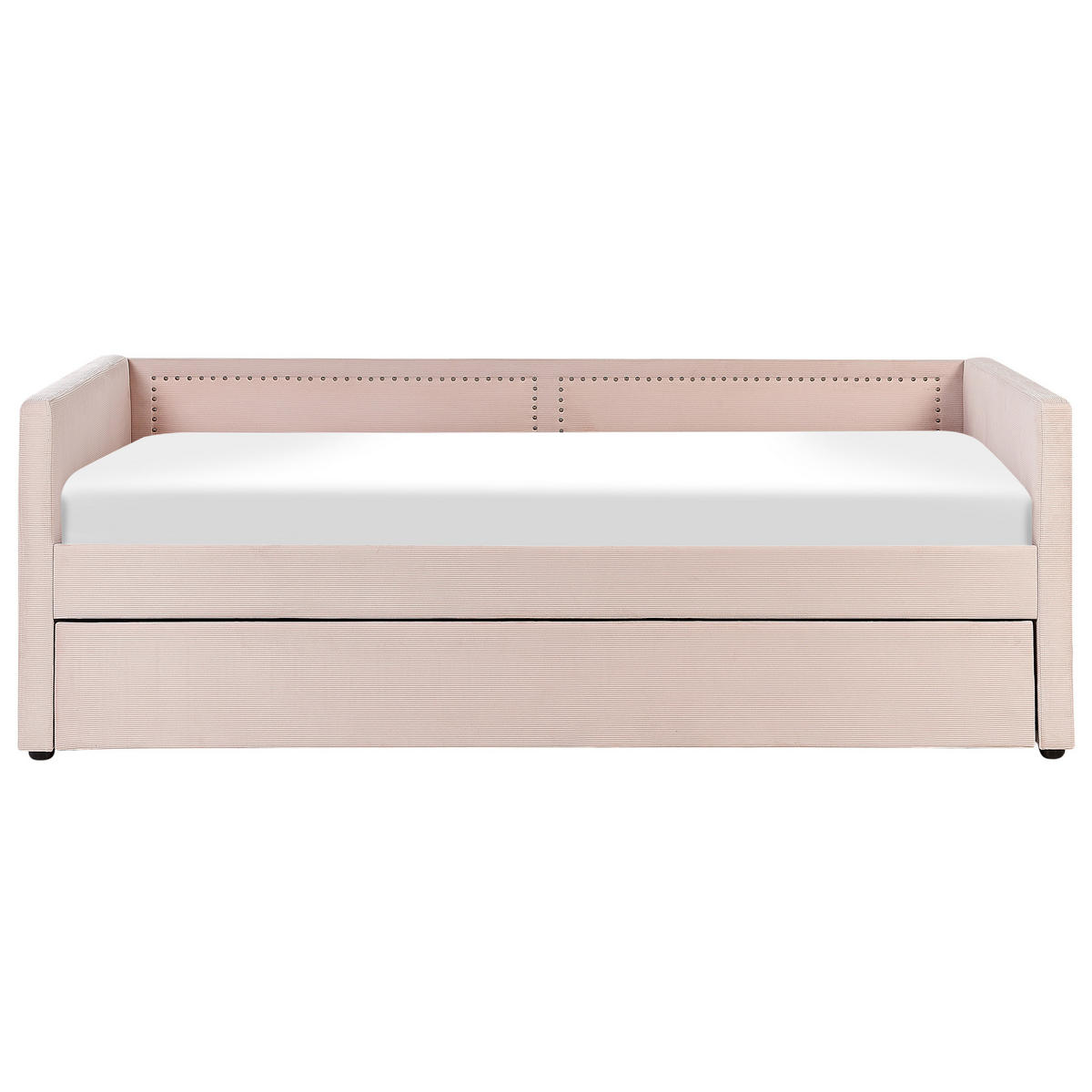 TAGESBETT 90/200cm Pastellrosa Mimizan - Pink, Naturmaterialien/Textil (90/200cm) - Beliani