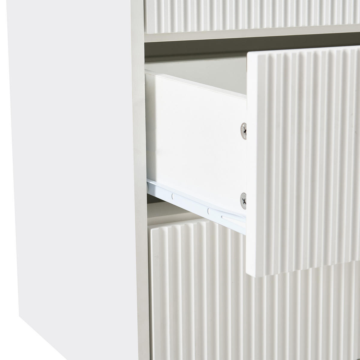 KOMODA bílá a zlatá 6 zásuvek 120 cm moderní - bílá, kompozitní dřevo (120/72/40cm) - Urban Meuble