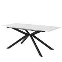 ESSTISCH 150/180/70/76 cm ausziehbar in Schwarz-Weiß mit Marmoroptik - Schwarz, Holzwerkstoff (180/70/75.5cm) - Flora Grace