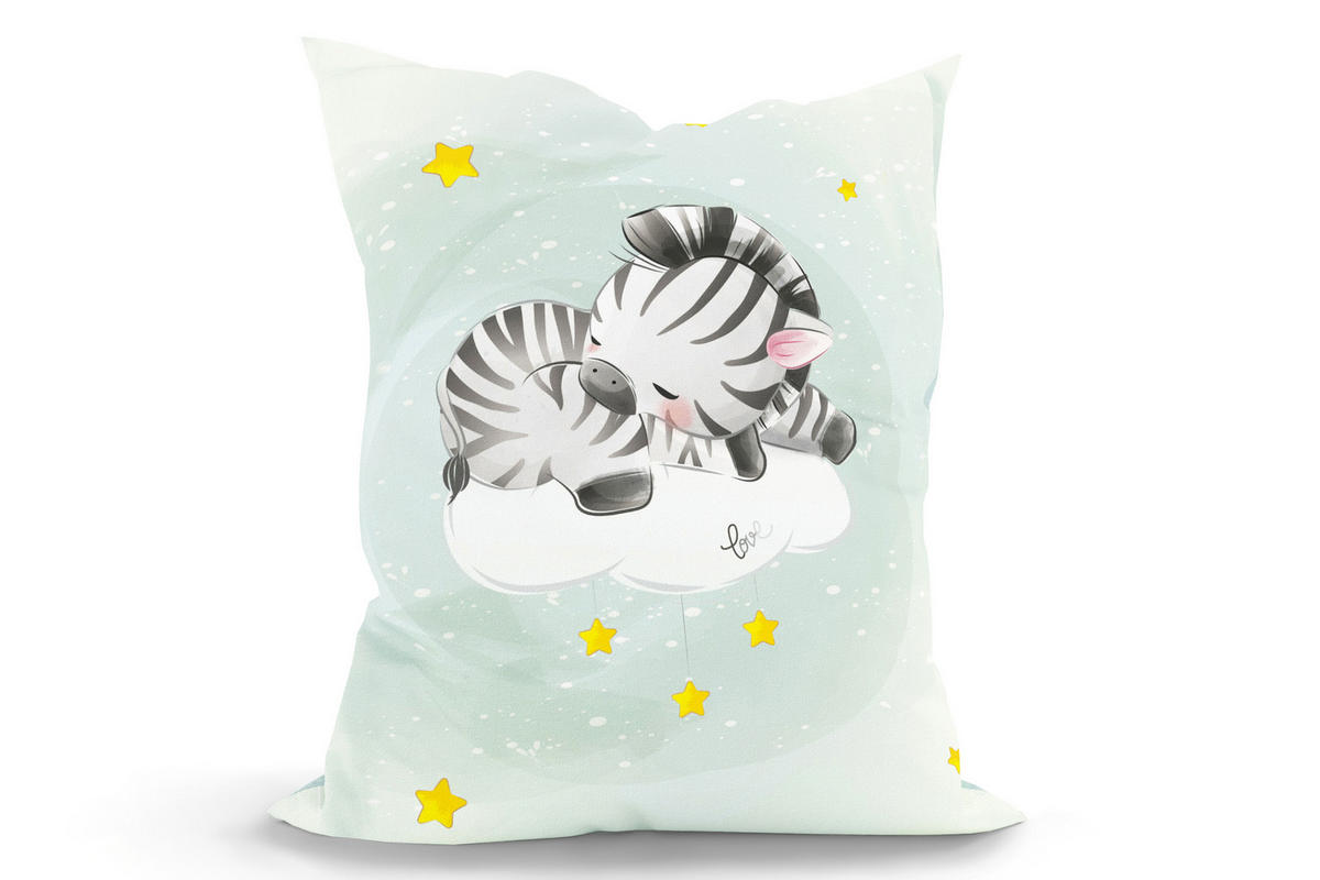 KINDER-SITZSACK - Zebra - Pastellgrün/Weiß, Textil (100/25/135cm) - Green Bean