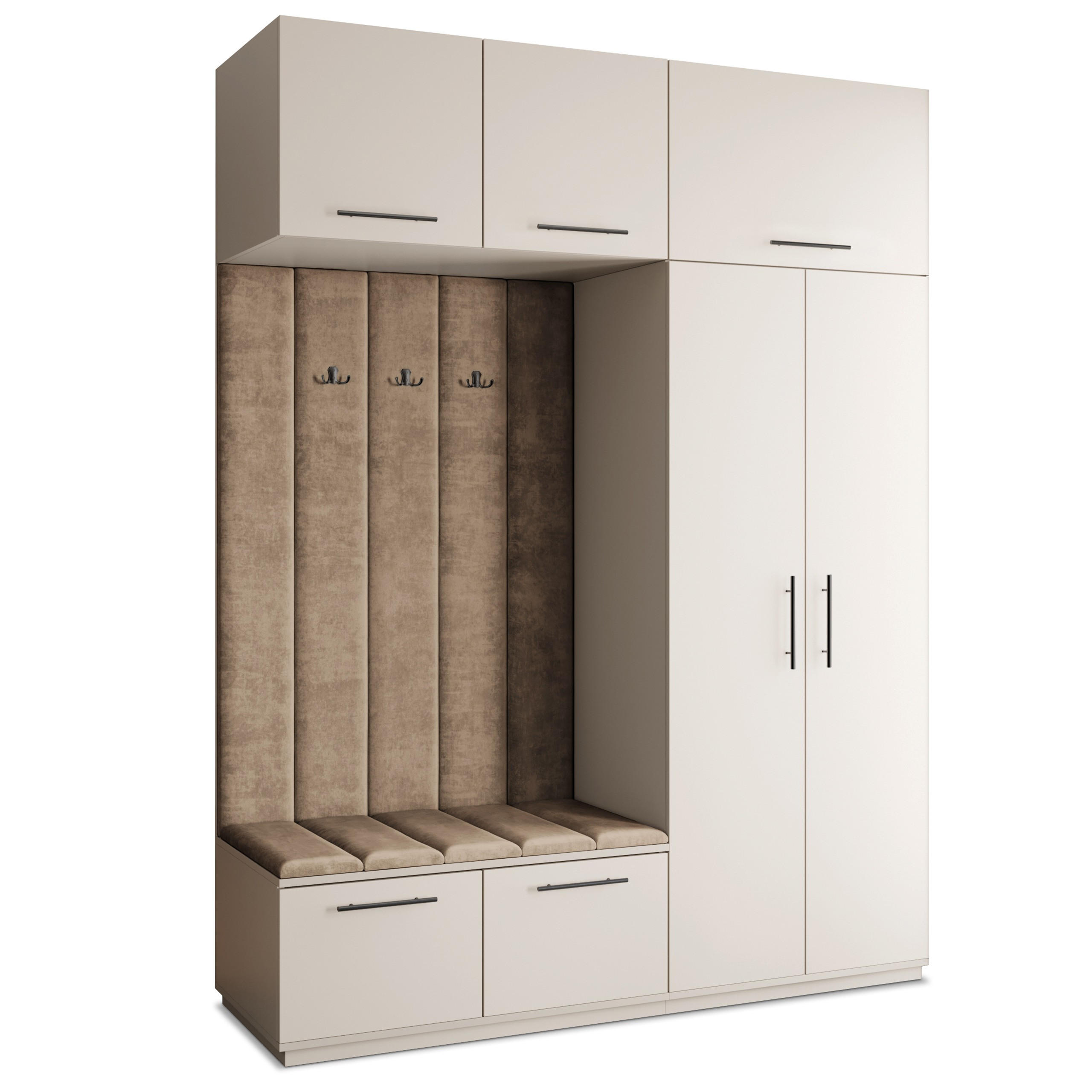 Masseno Garderobenschrank Kaschmir, Mokka 180x240x60 cm