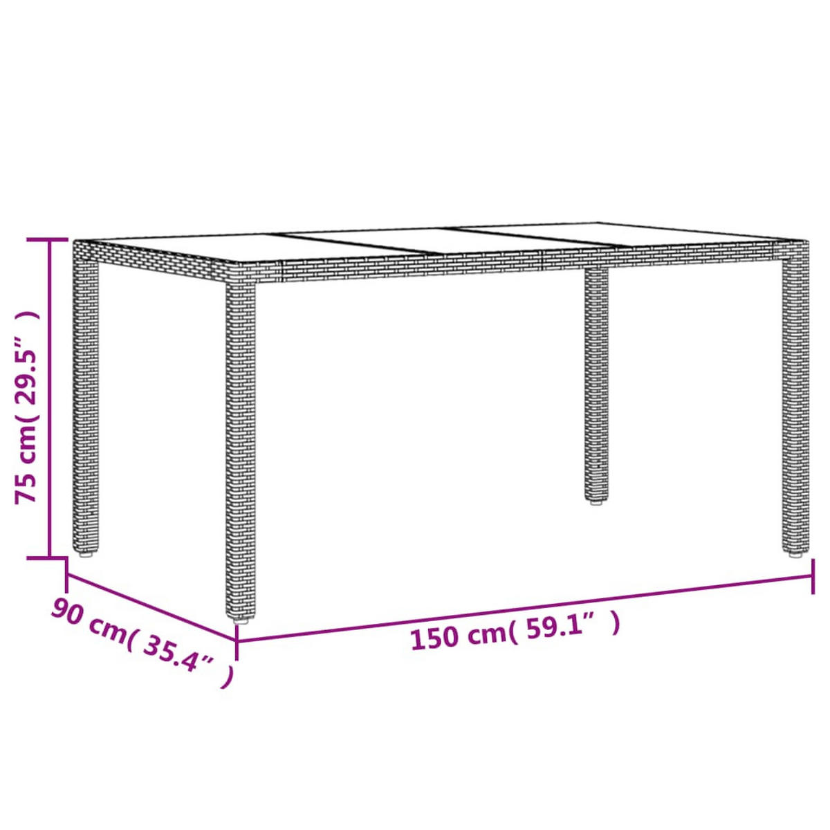 GARTEN-ESSGRUPPE 7-TLG. Mit Kissen Schwarz Poly Rattan Akazie - Schwarz, Kunststoff - vidaXL