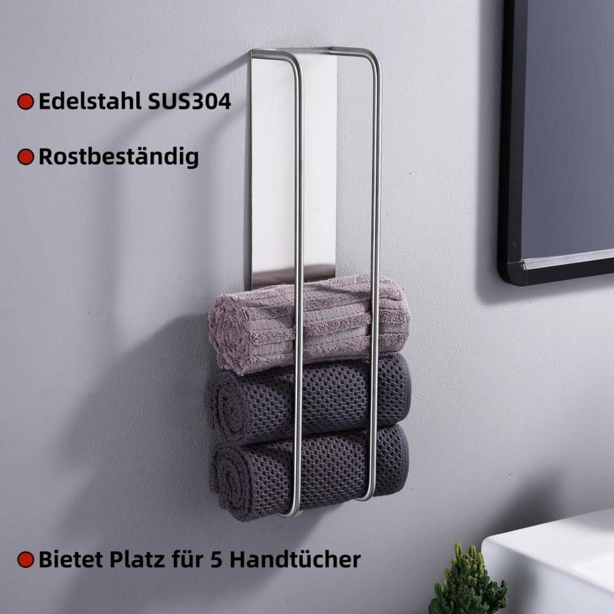 GÄSTEHANDTUCHHALTER Gebürstetes Nickel 40 cm - Multicolor, Metall (9/7/40cm)