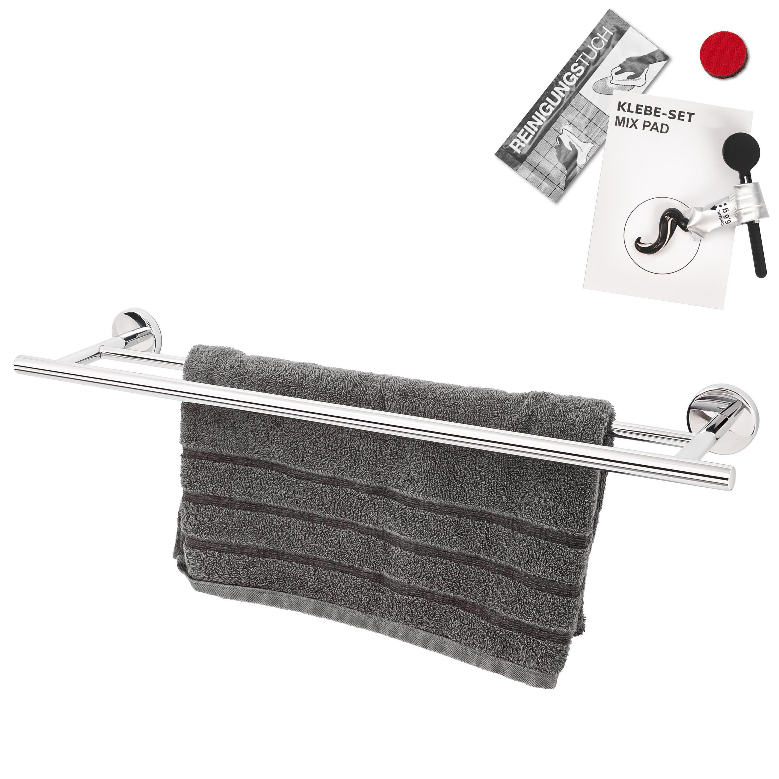 BADETUCHSTANGE LUCENTE, Edelstahl, verchromt - Chromfarben, Metall (69/6/13.5cm) - bremermann