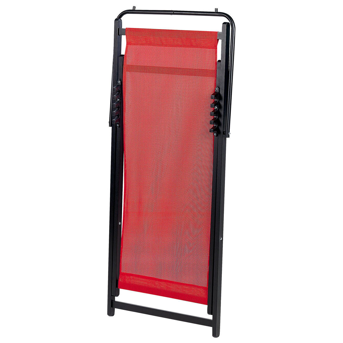 GARTENLIEGE schwarz/rot Locri II - Rot/Schwarz, Metall (60/79/95cm) - Beliani