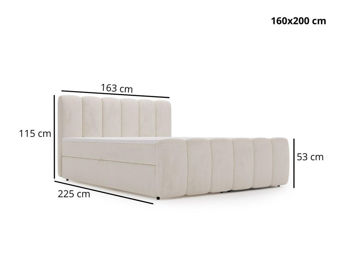BOXBETT Cloud 160x200 Schwarz - Schwarz, Holz/Textil (160/200cm) - Graingold
