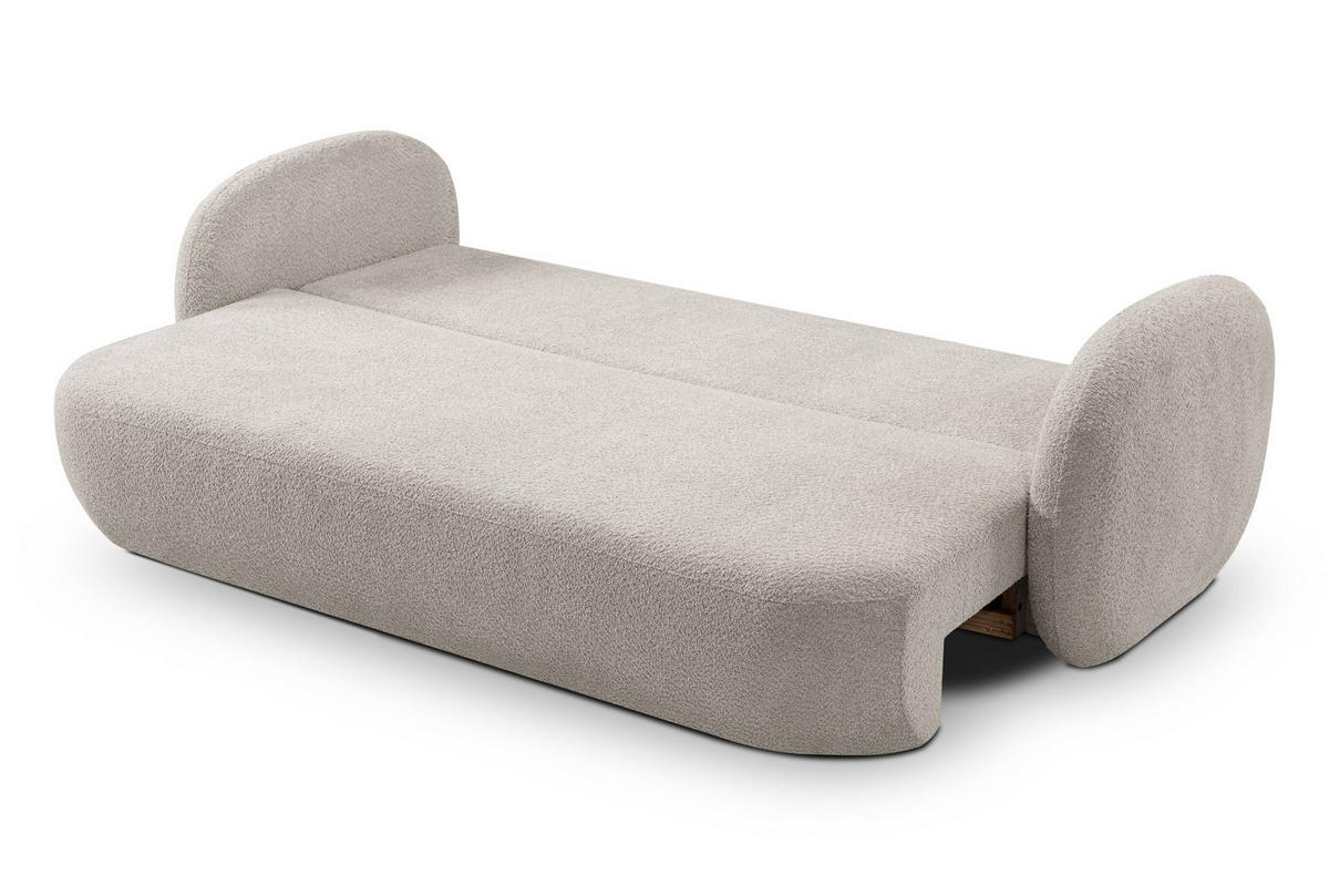 SOFA Olena - Beige (Abriamo 6) - Grau, Holzwerkstoff (238/86.5/101cm) - Möblo
