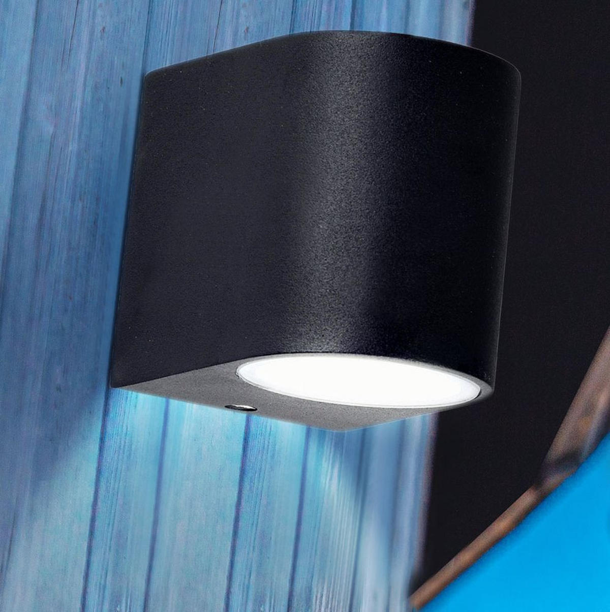 LED AUSSEN-WANDLEUCHTE ALU Schwarz - Schwarz, Glas (7/8/9.4cm)