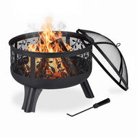 FEUERSCHALE - Schwarz, Metall (60/60/60cm) - Relaxdays