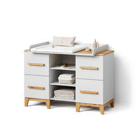 WICKELKOMMODE Mailo Weiß/Artisan XL mit 4 Schubladen - Weiß/Eiche Artisan, Holzwerkstoff (133/108/70cm) - Livinity®
