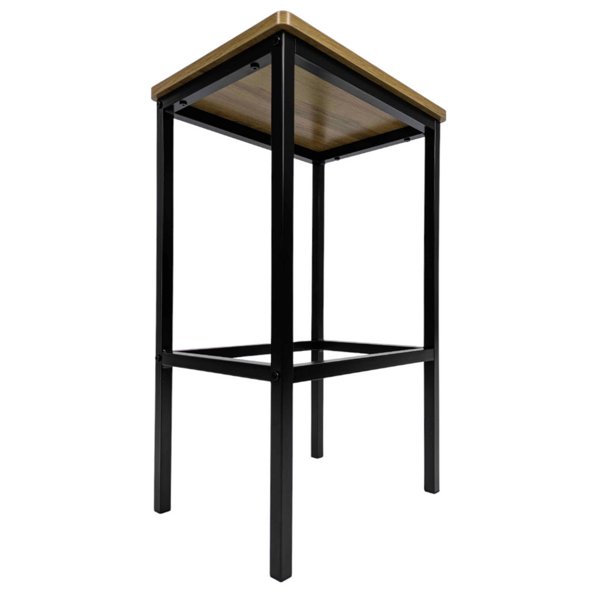 BARHOCKER Schwarzstahl Hellbraun 40/30/65 cm - Hellbraun/Schwarz, Holzwerkstoff/Metall (40/65/30cm) - Begryf