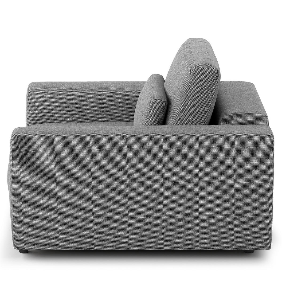 SESSEL - Silberfarben/Schwarz, Kunststoff/Textil (116/80/117cm) - home24