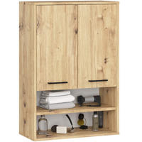 HÄNGESCHRANK Eiche Artisan 64x94x30 cm - Silberfarben/Eiche Artisan, Holzwerkstoff/Kunststoff (64/94/30cm) - Akord