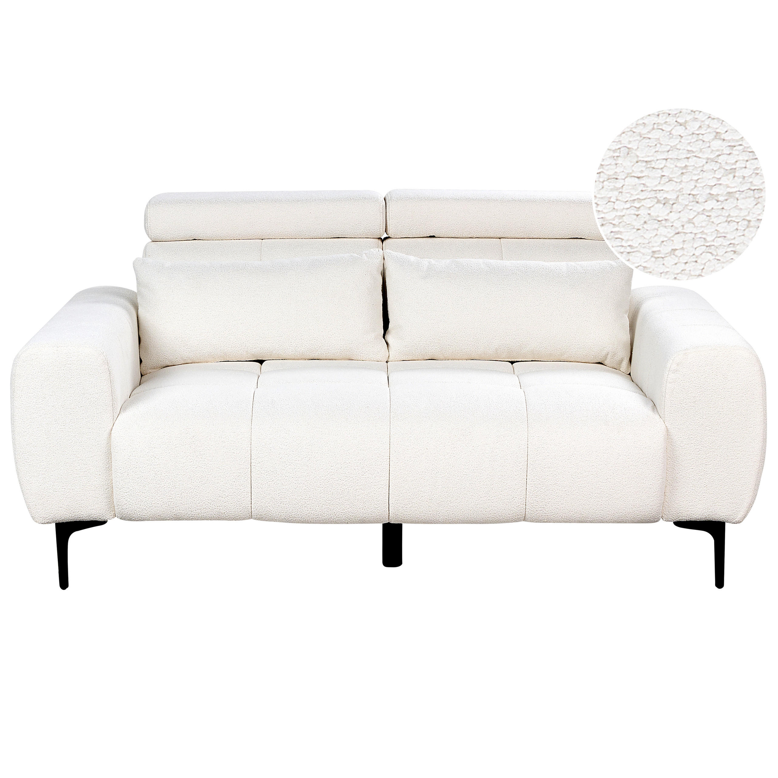 2-SITZER-SOFA Bouclé weiß Vegamo - Weiß, Textil (176/97/110cm) - Beliani