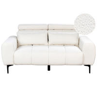 2-SITZER-SOFA Bouclé weiß Vegamo - Weiß, Textil (176/97/110cm) - Beliani