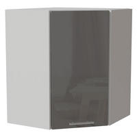 ECKHÄNGESCHRANK Essen W10/60 Grau Hochglanz / Weiß Matt 60 / 60 / 72cm - Weiß/Grau, Holz/Holzwerkstoff (60/72/60cm) - Feldmann-Wohnen