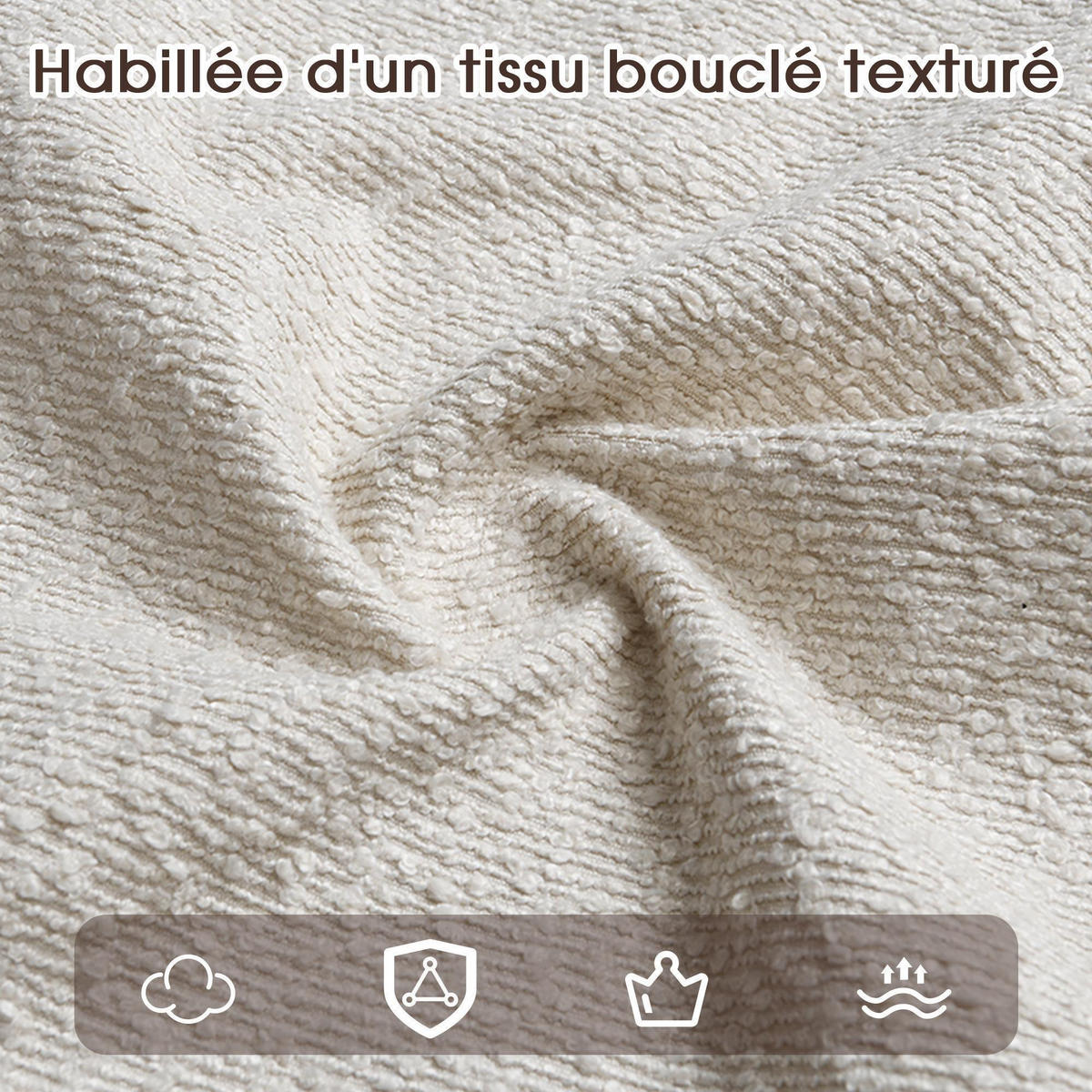 ARMLEHNSTUHL 4 Stück boucle, Naturfarbe - Naturfarben, Textil (51/80/60cm) - KOMHTOM