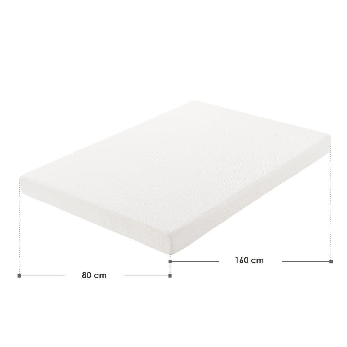 KALTSCHAUMMATRATZE 80x160 cm - Weiß, Textil (80/160cm) - Juskys