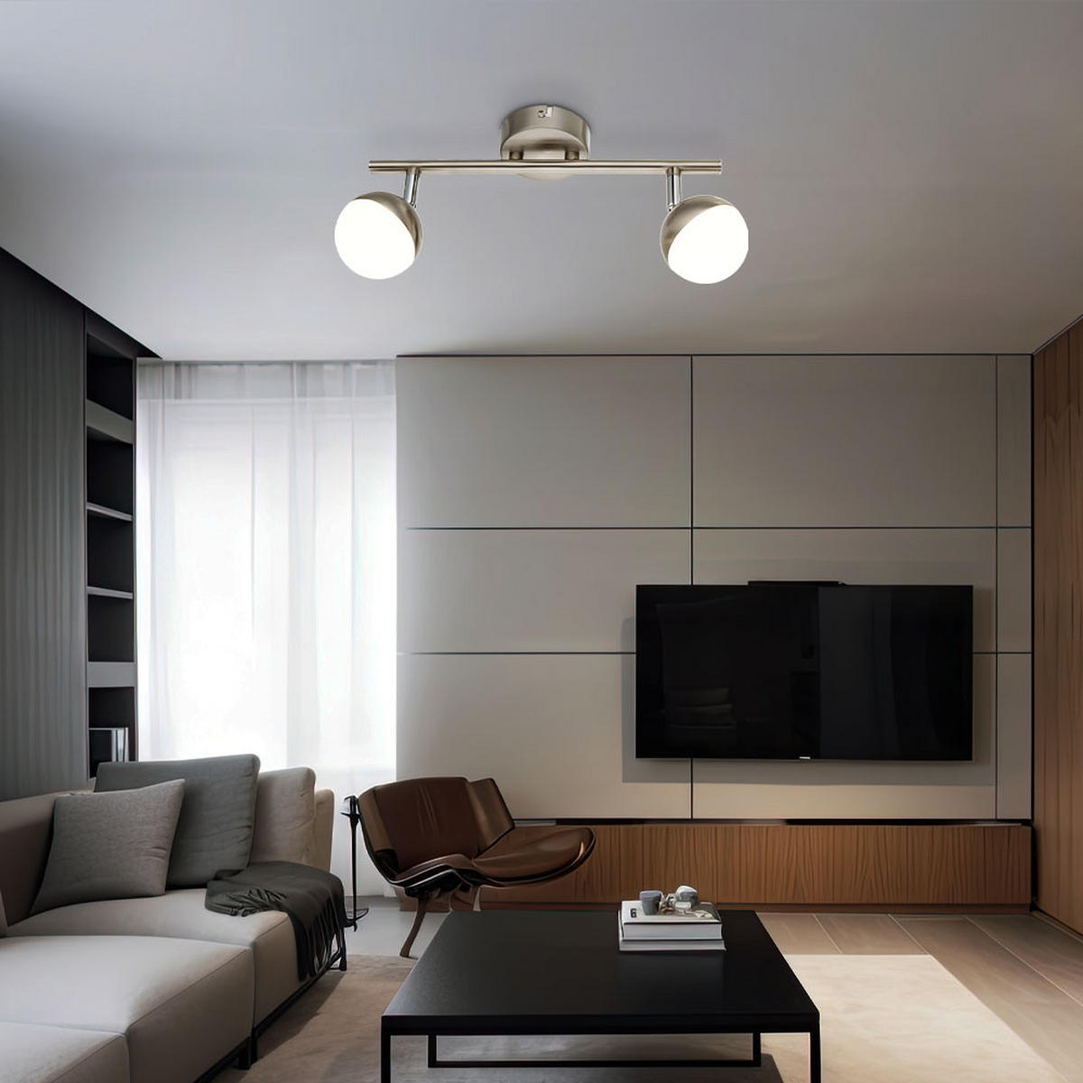 LED DECKENLEUCHTE Chrom Silber Acryl - Silberfarben, Metall (31.5/8/16.5cm) - Globo Lighting