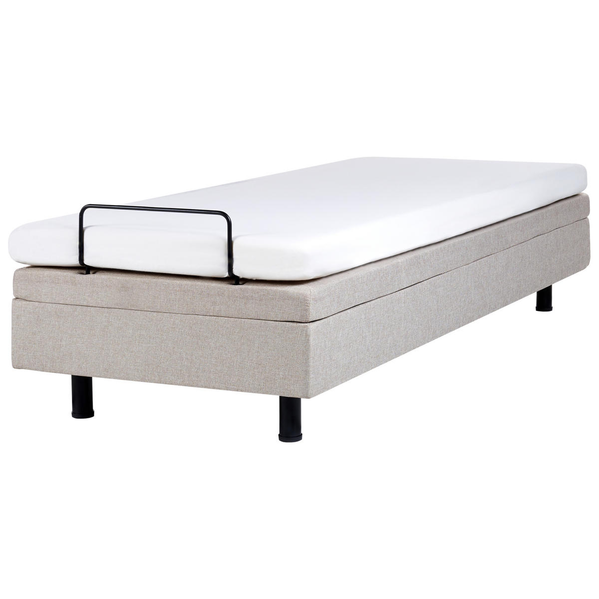 VERSTELLBARES-BETT 90/200 cm Beige Duke - Beige/Schwarz, Textil (90/200cm) - Beliani