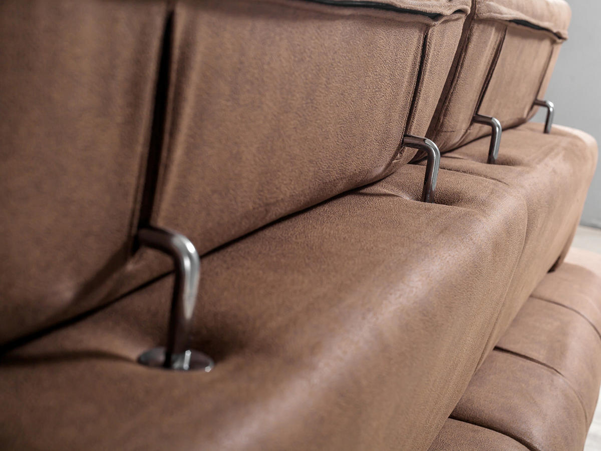 3 Sitzer SOFA Energy Samt Braun - Braun, Textil/Metall (205/80/100cm) - Villa Möbel