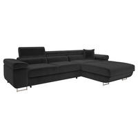 ECKSOFA Torezio Mini, Seite: Rechts - Schwarz, Holz/Textil (280/170cm) - MIRJAN24