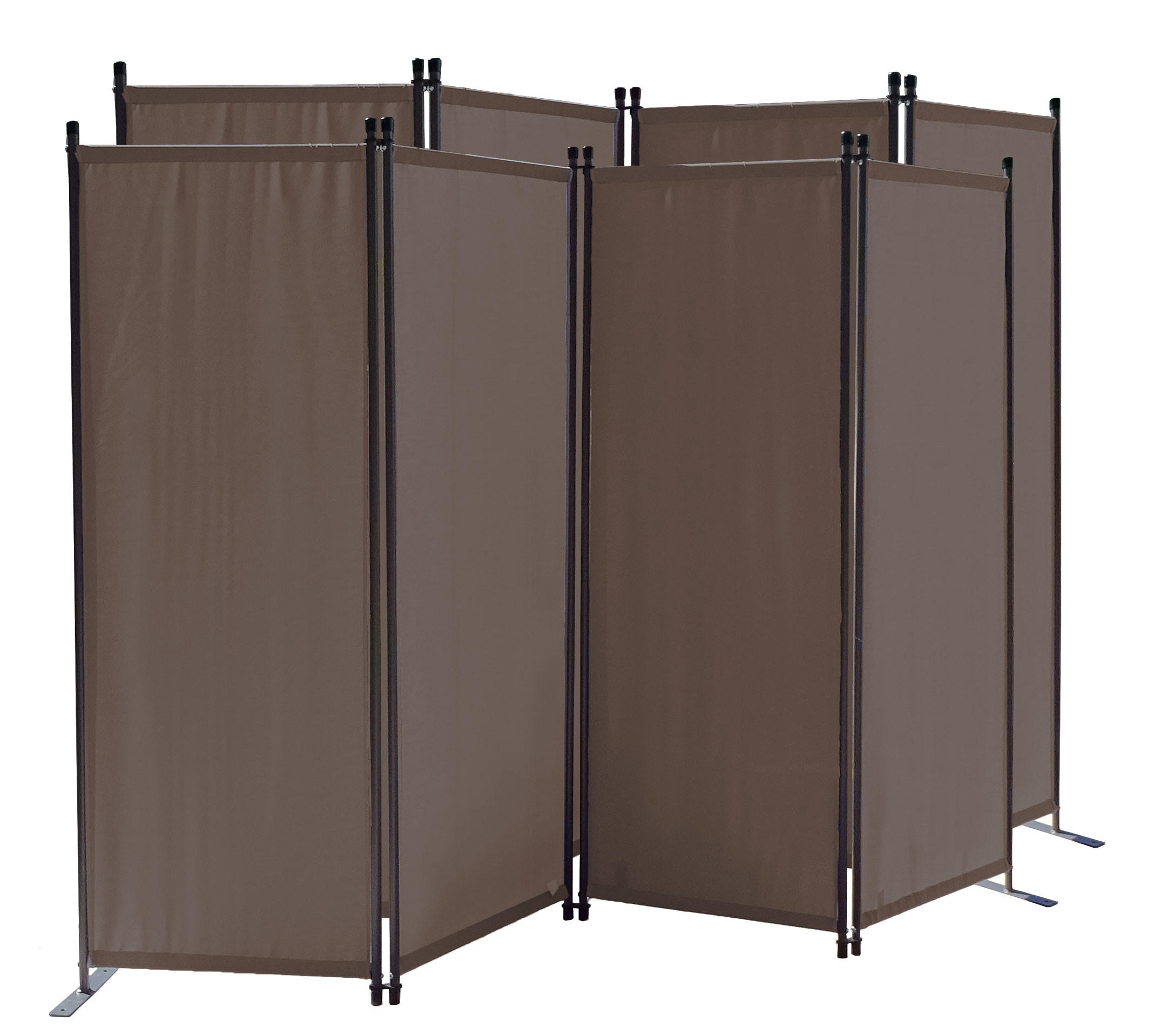 PARAVENT 2 Stück 4-tlg. 220x165 cm Taupe - Taupe, Metall (220/165cm) - QUICK STAR