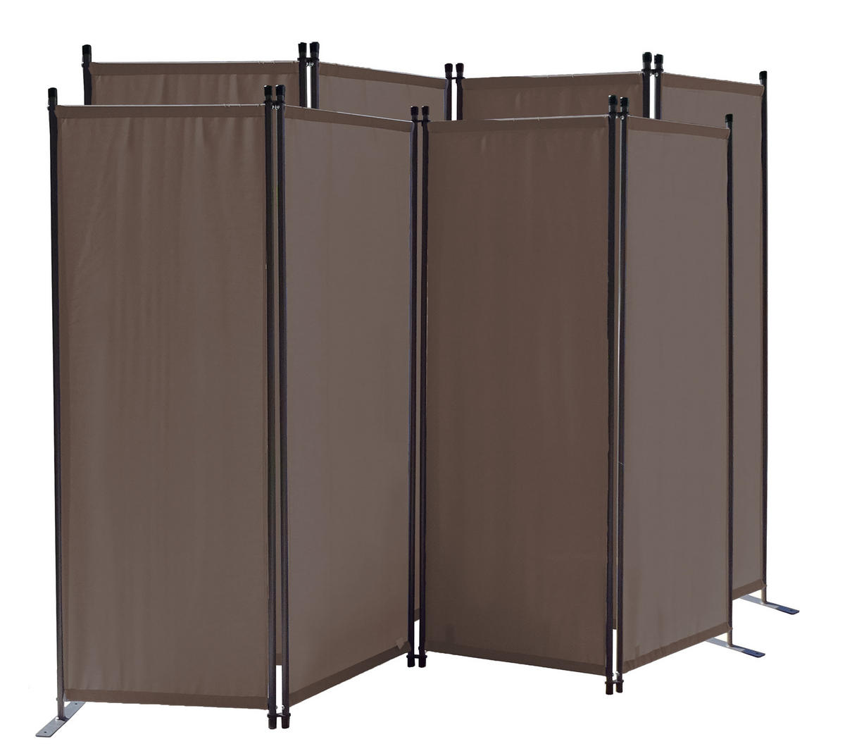 PARAVENT 2 Stück 4-tlg. 220x165 cm Taupe - Taupe, Metall (220/165cm) - QUICK STAR