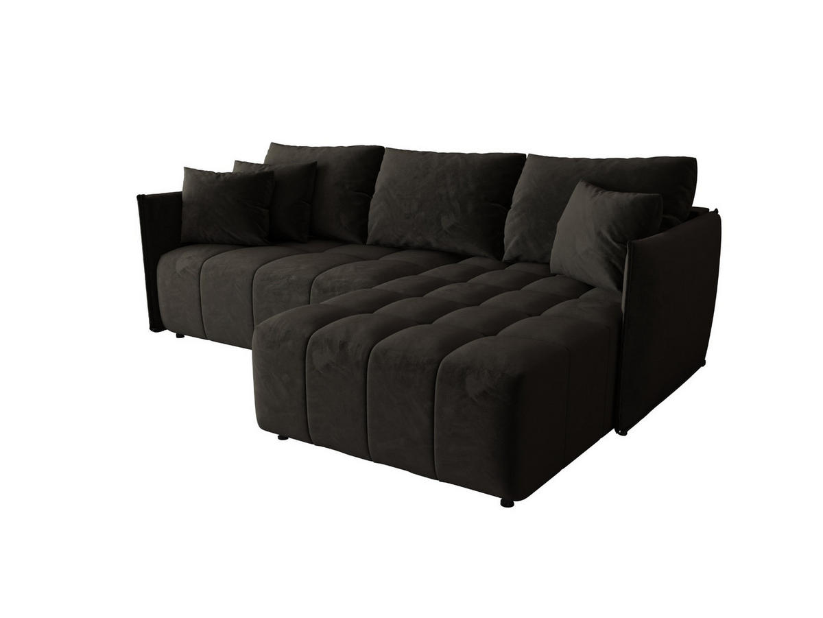 ECKSOFA mit Schlaffunktion ONIL L Monolith 95 Rechts - Schwarz, Textil (245/175cm) - Bedante