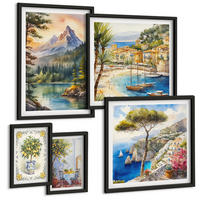 BILDER SET 5er Set - 50x50 cm & 20x30 cm & 40x60 cm Schwarzer Rahmen - Zitrusfrüchte aus Italien - Schwarz, Kunststoff (40/60cm) - TULUP