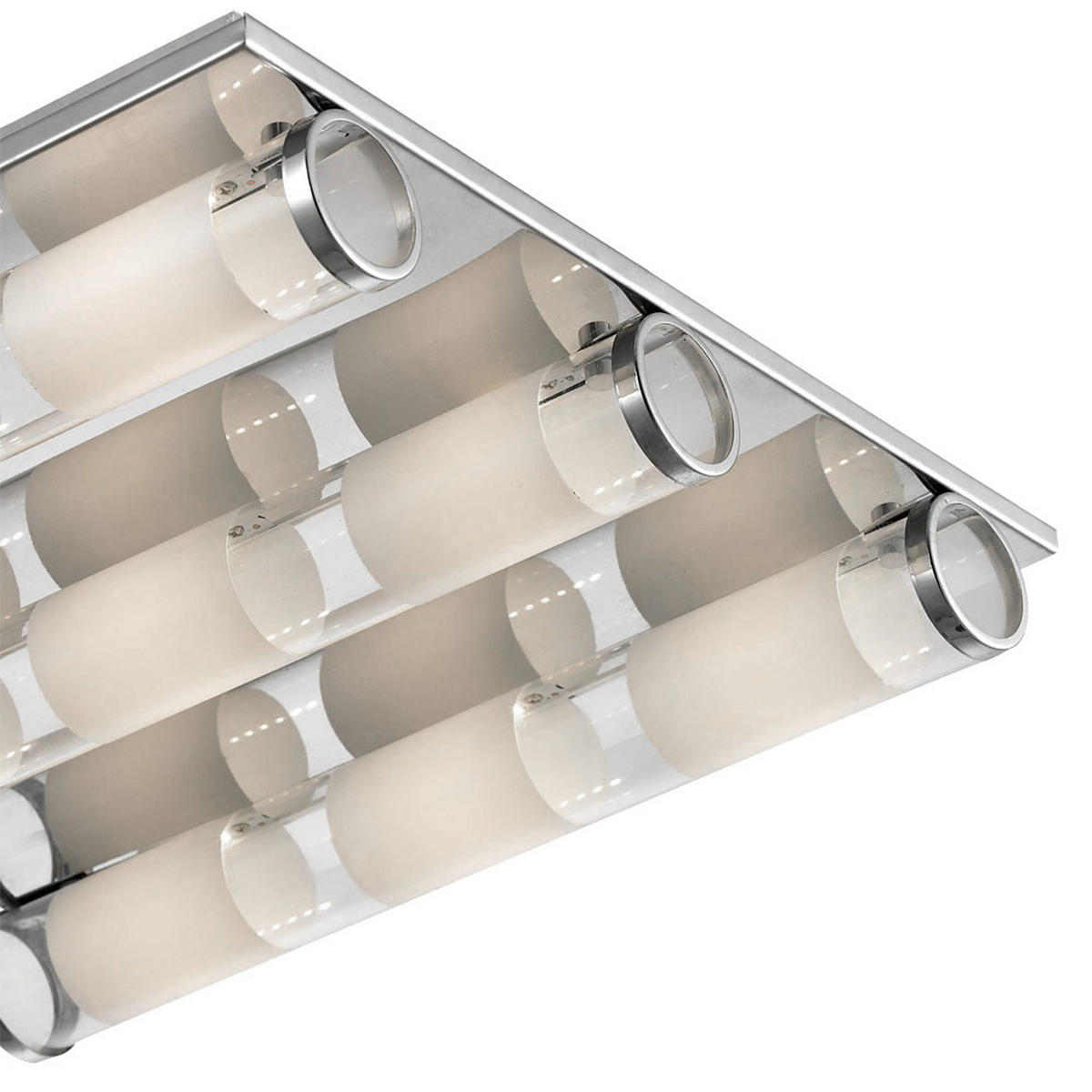 LED DECKENLEUCHTE TUBE Silber Aluminium - Silberfarben, Glas (40/40/8cm) - Esto