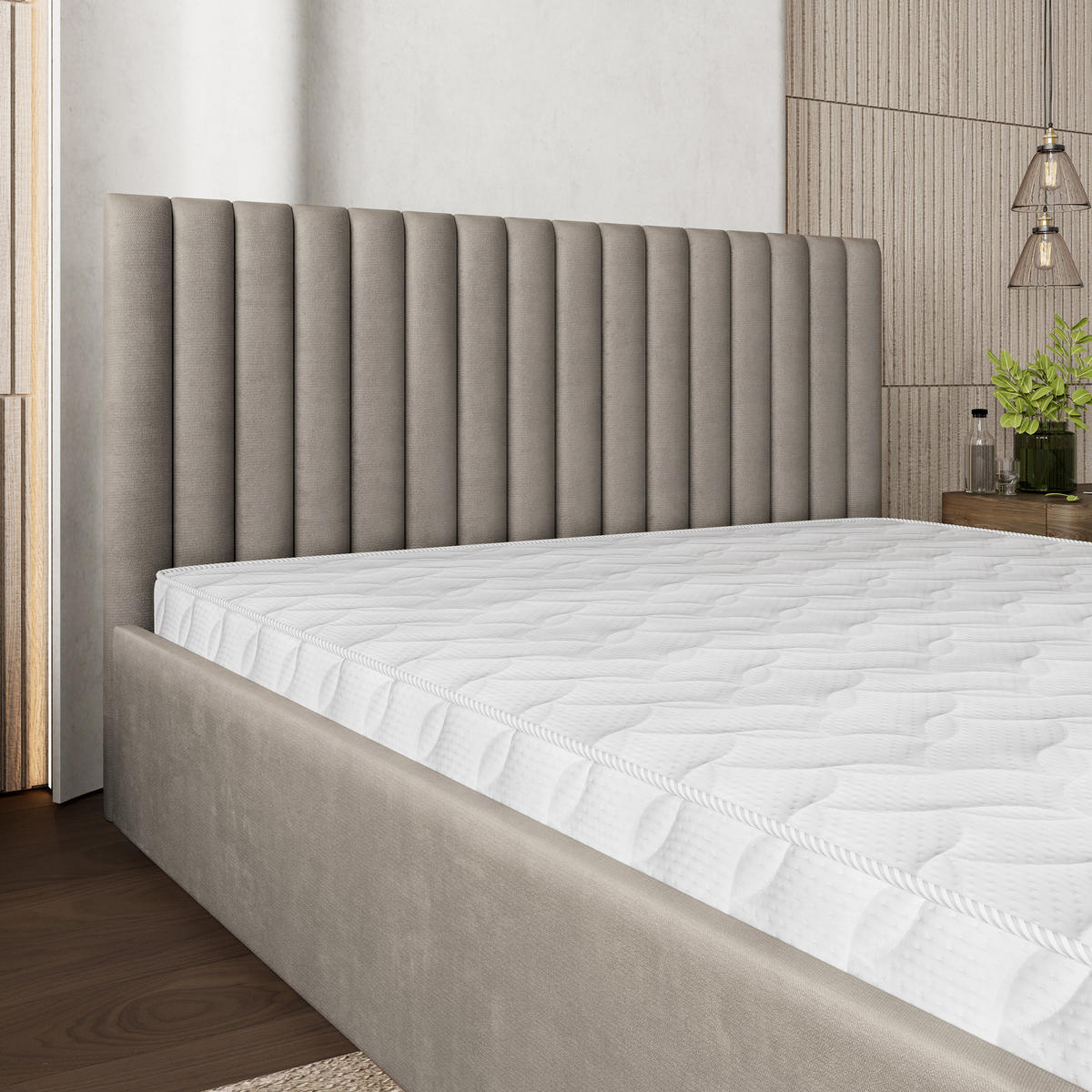 POLSTERBETT CANOVA 180x200 cm mit Bettkästen - Beige - Beige, Holz (180/200cm) - MASSENO