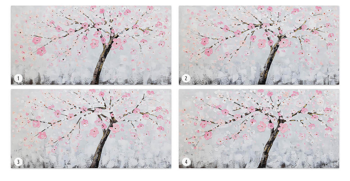 ACRYLBILD HANDGEMALT 120/60 cm - Pink/Grau, Holz/Textil (120/60cm) - KUNSTLOFT