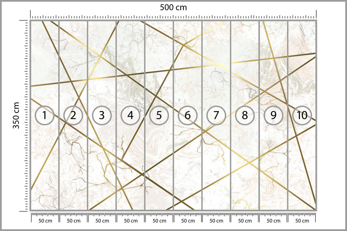 FOTOTAPETE Marmor Linien Abstraktion 500x350 - Gelb/Beige, Papier (500/350cm) - Muralo