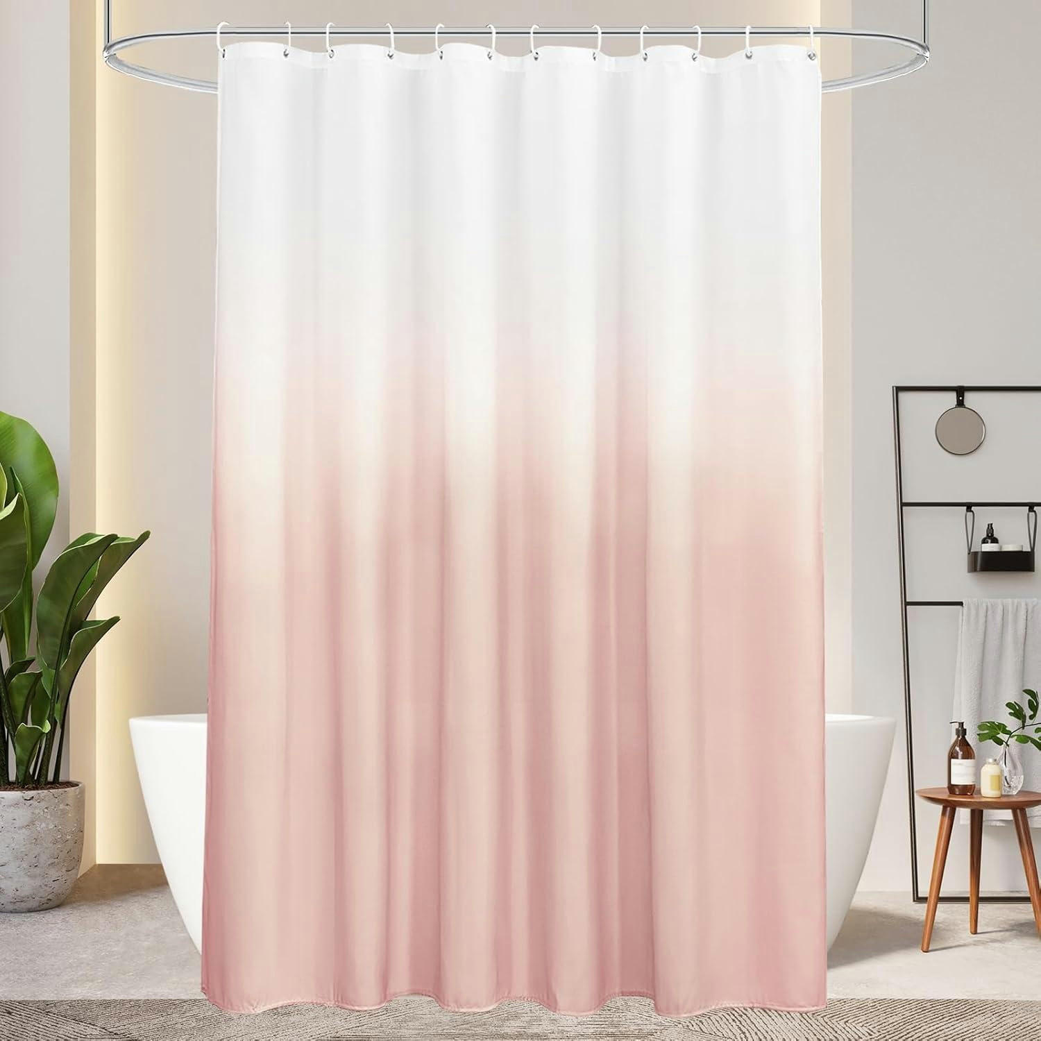 DUSCHVORHANG 180 x 200 cm Farbverlauf Rosa - Rosa, Textil (180/200cm)