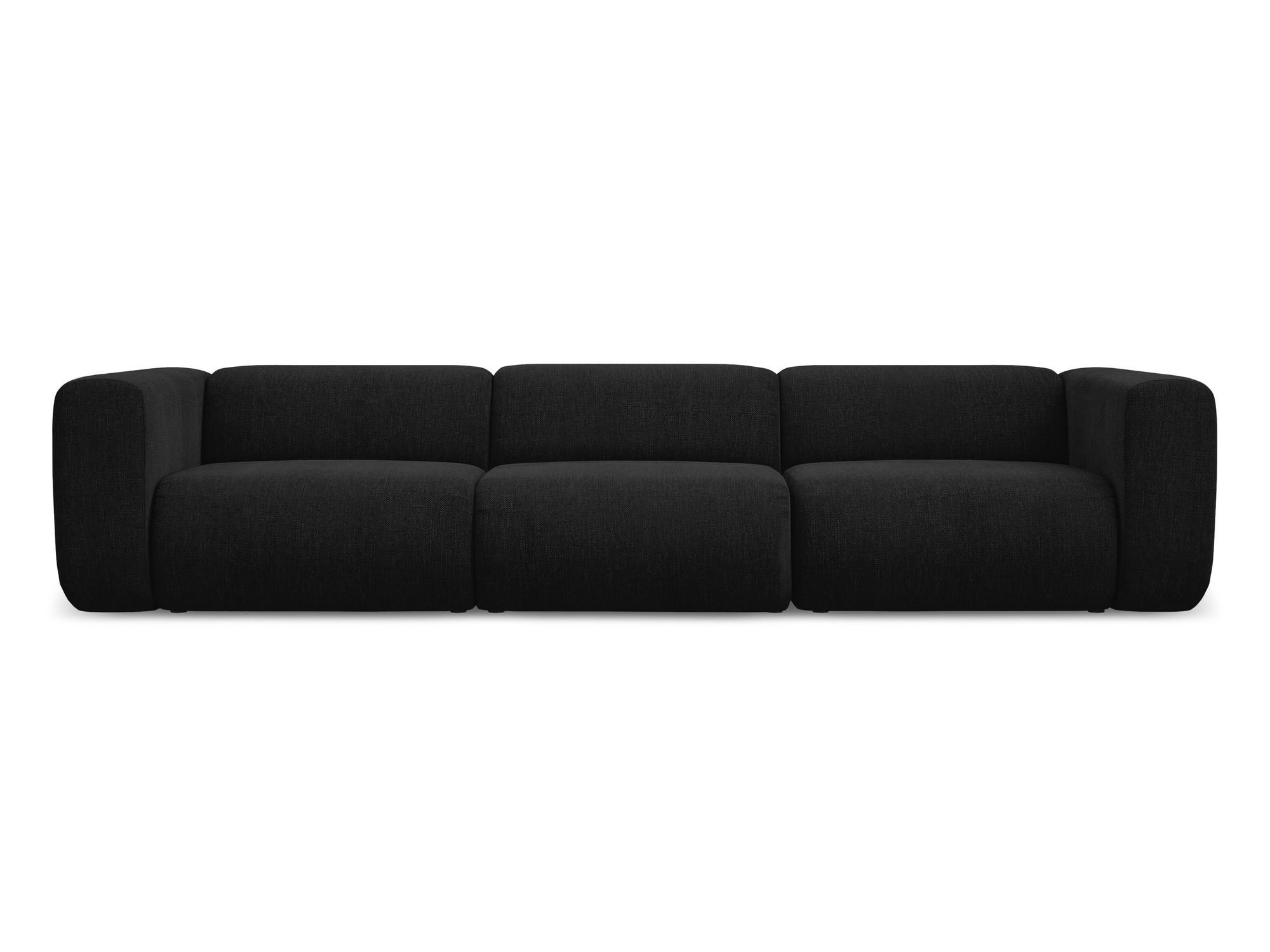 4-SITZER-SOFA Chenille Stoff Schwarz - Schwarz, Kunststoff/Textil (319/70/89cm) - Makamii