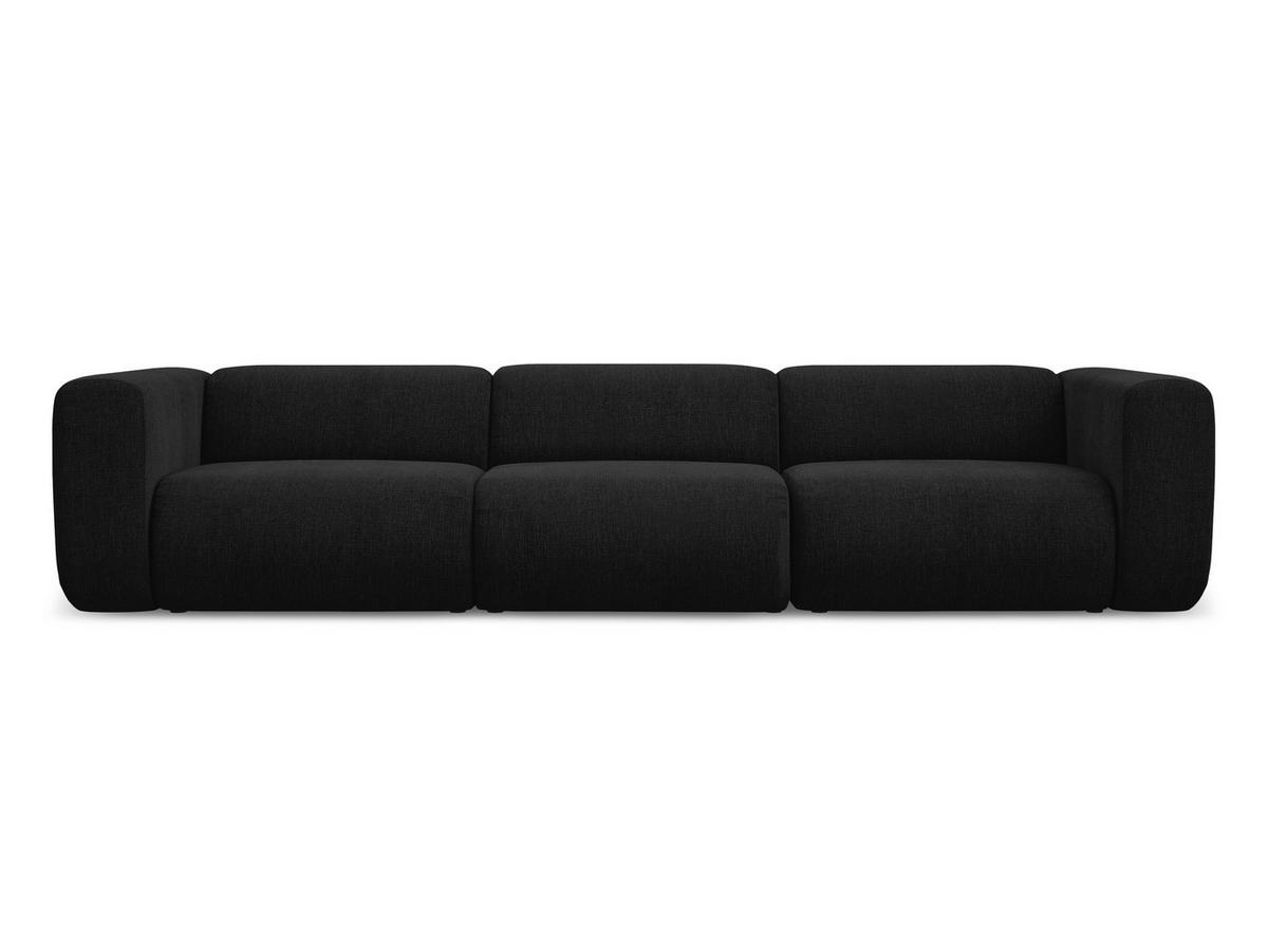 4-SITZER-SOFA Chenille Stoff Schwarz - Schwarz, Kunststoff/Textil (319/70/89cm) - Makamii