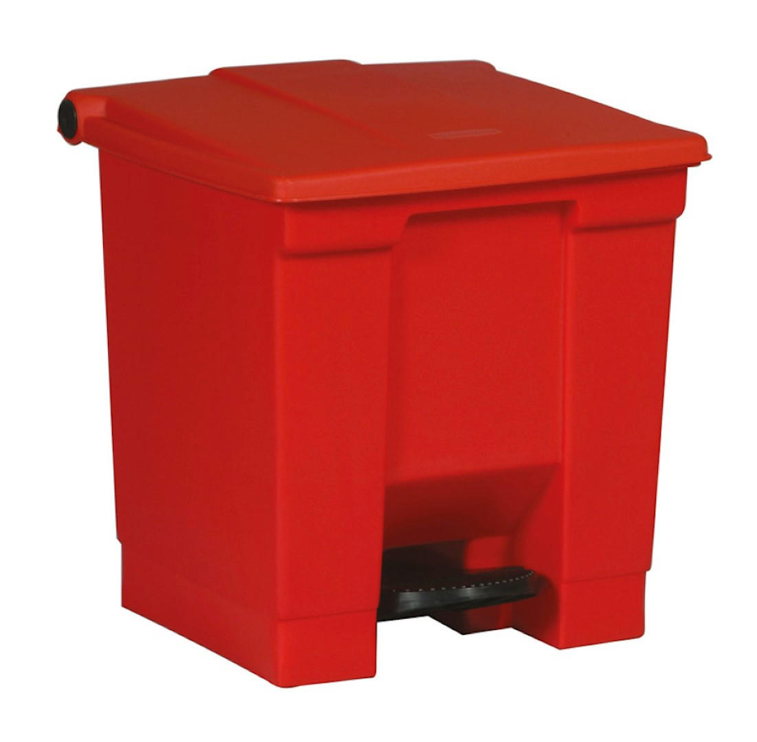 MÜLLEIMER Robuster Pedaleimer 30 Liter 43,5 x 40 x 41,3 cm Aus Konformen Polyethylen Rot - Rot, Metall (40/43.5/41.3cm) - PROREGAL