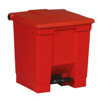 MÜLLEIMER Robuster Pedaleimer 30 Liter 43,5 x 40 x 41,3 cm Aus Konformen Polyethylen Rot - Rot, Metall (40/43.5/41.3cm) - PROREGAL
