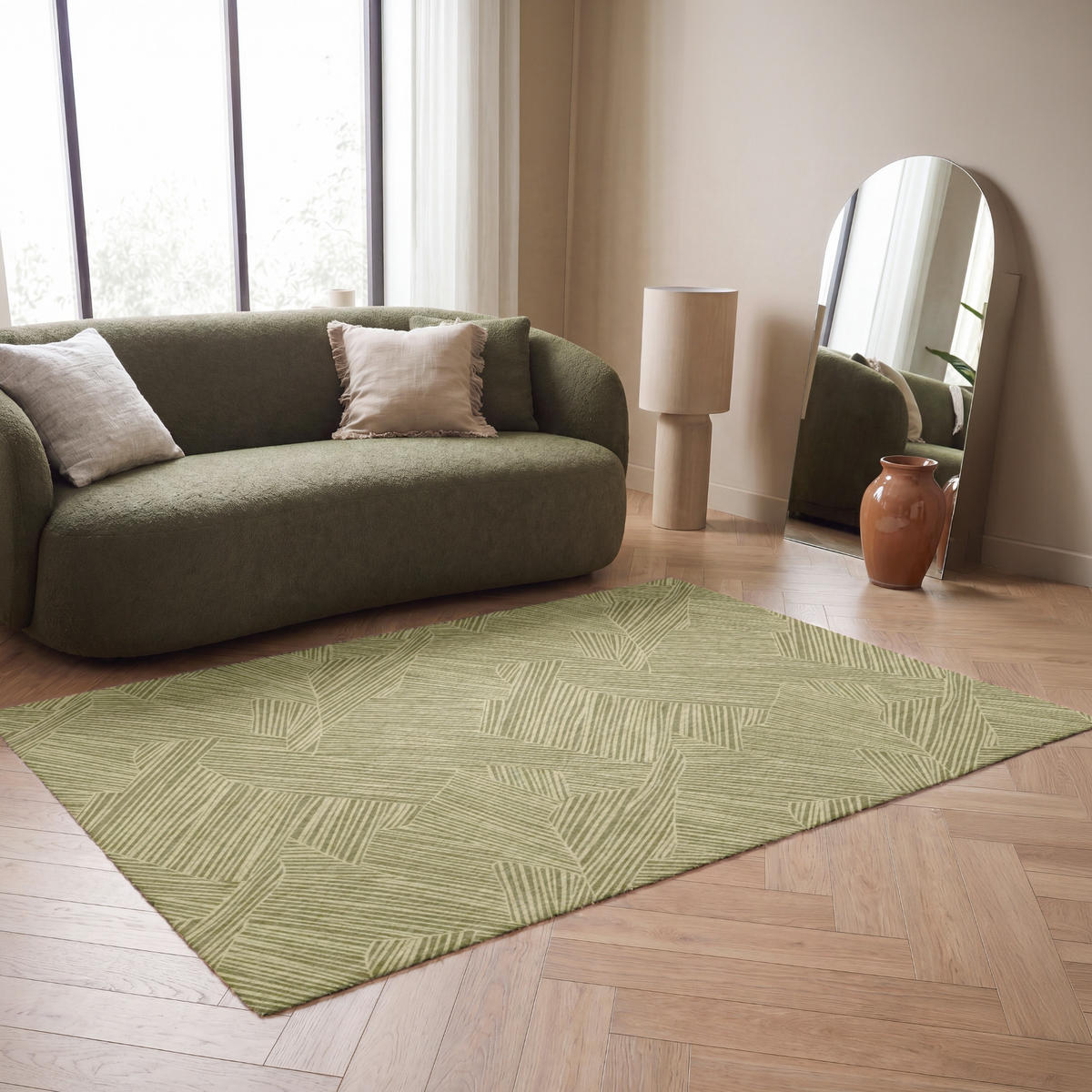 KOBERCE - Abstraktné - Moderné - Zelené - 180x120 cm - olivovozelená, textil/plast (180/0.4cm) - OnlyWow