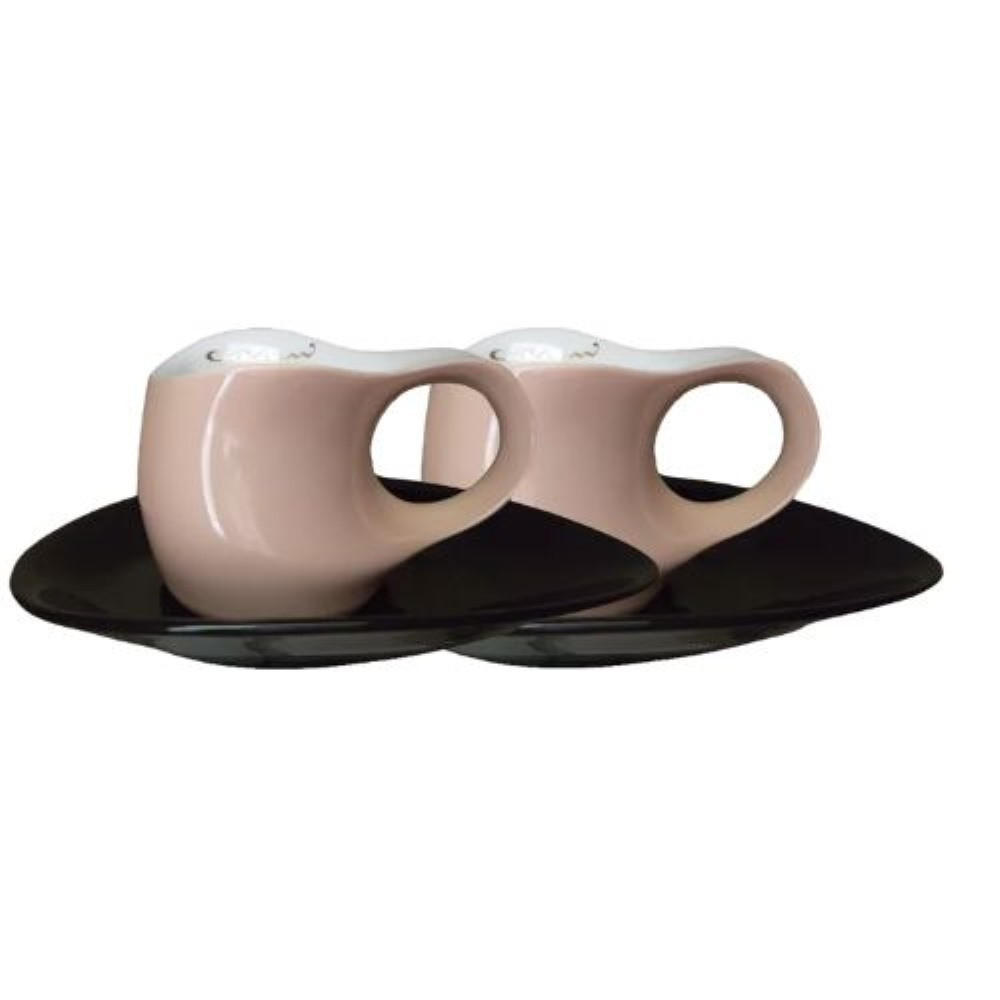 Luigi Colani Porzellan Espressotassen Beige, Creme, Mehrfarbig