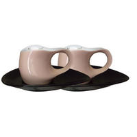 ESPRESSOTASSEN mit 2 Untertassen Espressissimo 4 tlg. sand - Beige/Multicolor, Keramik (0.04L) - Luigi Colani Porzellan