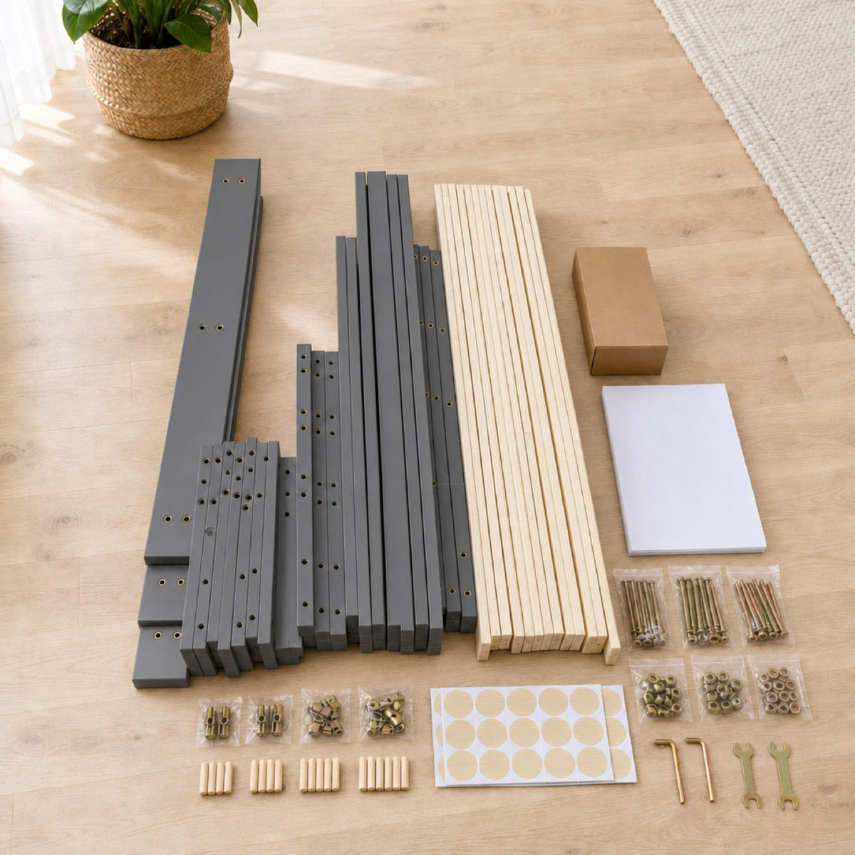 BETT Grau Massivholz Kiefer mit Lattenrost 90x200 cm - Anthrazit, Holz - Relaxdays