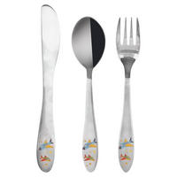 KINDERBESTECK Stahl 3-teilig. - Silberfarben, Metall - Orion 