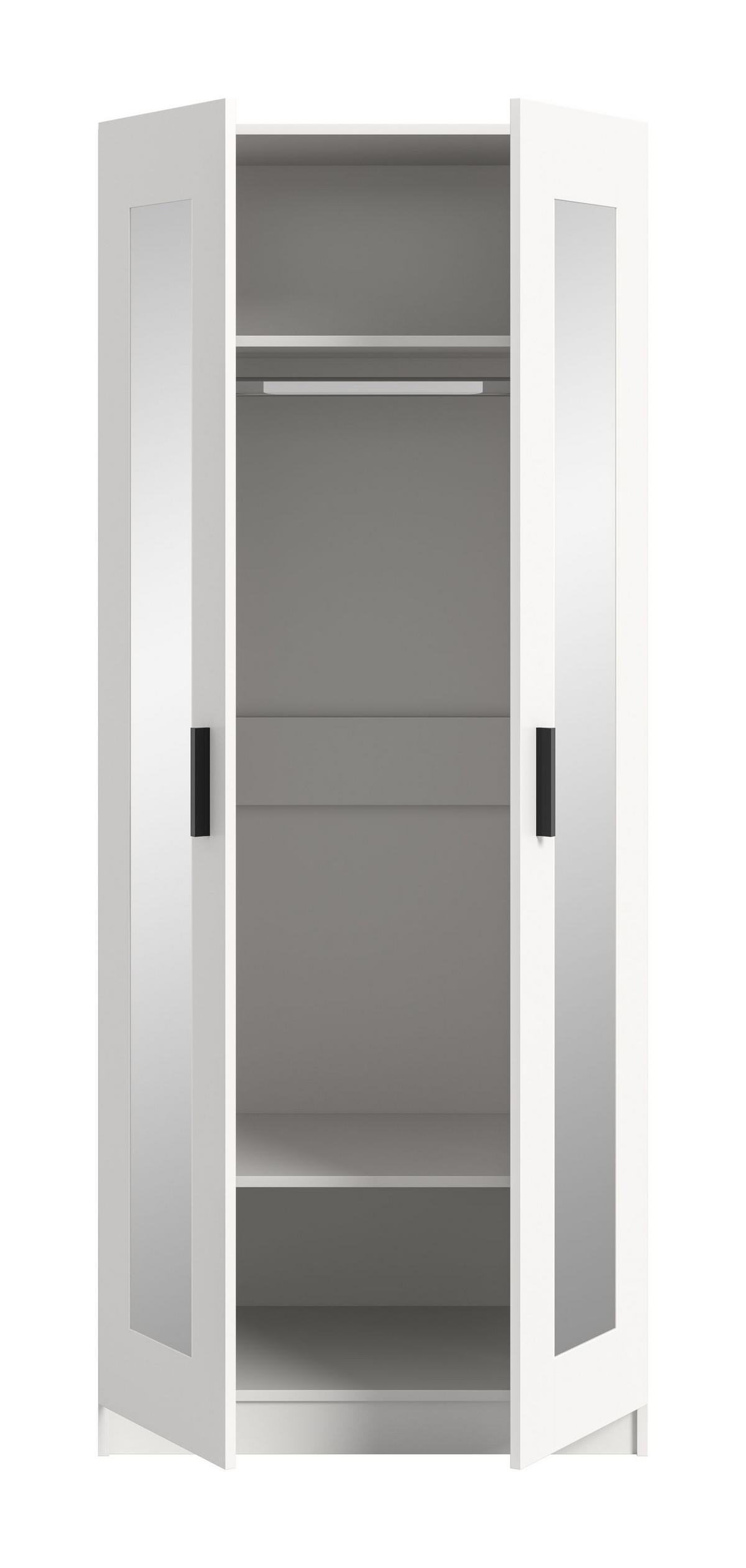 KLEIDERSCHRANK 2-türig VISBY (B/H/T: ca. 80/195/56 cm) in weiß/weiß - Weiß, Holzwerkstoff (80/195/56cm)