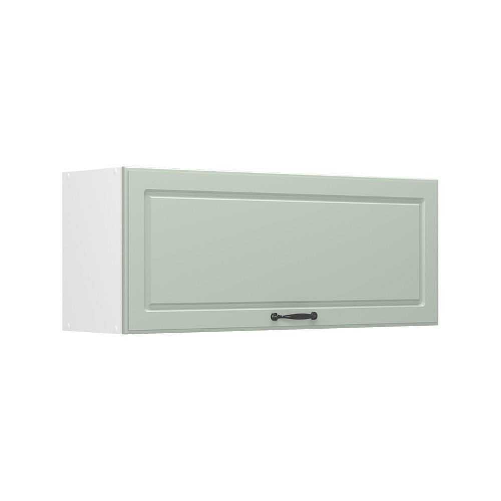 HÄNGESCHRANK R-Line, Mint Landhaus/Weiß, 100 cm Flach - Weiß/Mintgrün, Holzwerkstoff (100/40/31cm) - Vicco